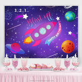 321 Blinken Aus Rakete Themenorientiert Glücklich Geburtstag Hintergrund